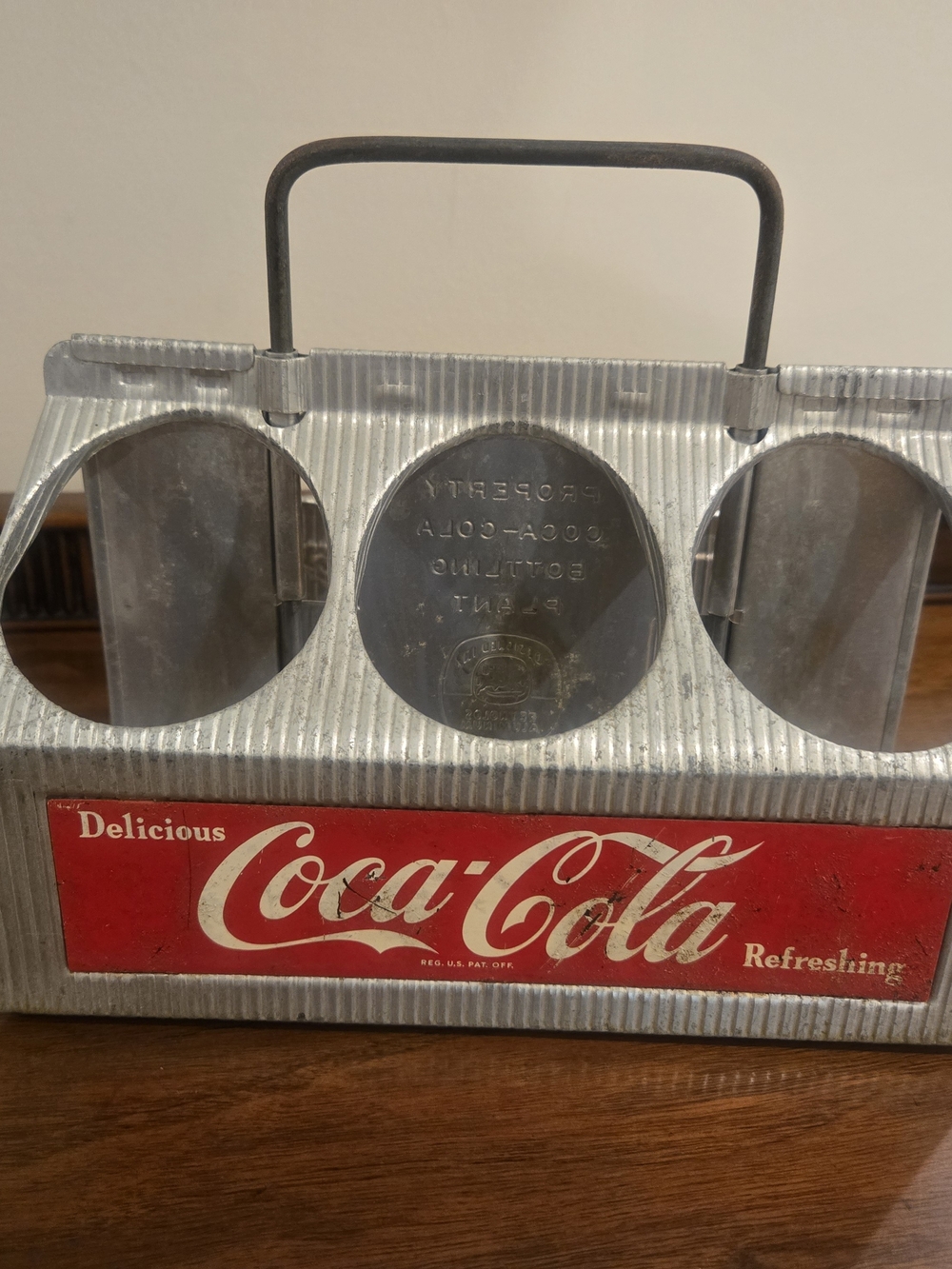 Coca Cola Red Metal Bottle Carrier